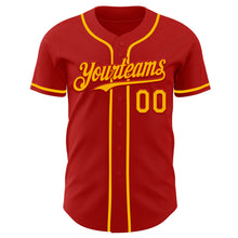 Laden Sie das Bild in den Galerie-Viewer, Custom Red Gold Authentic Baseball Jersey
