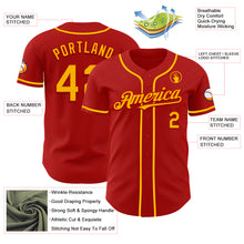 Laden Sie das Bild in den Galerie-Viewer, Custom Red Gold Authentic Baseball Jersey
