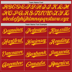 Custom Red Gold Authentic Baseball Jersey