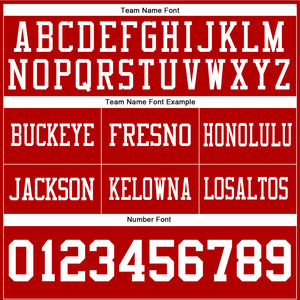 Custom Red White Authentic Football Jersey