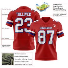 Load image into Gallery viewer, Custom Red White-Royal Authentic Football Jersey
