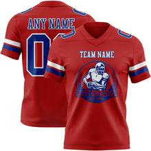 Load image into Gallery viewer, Custom Red Royal-White Authentic Football Jersey
