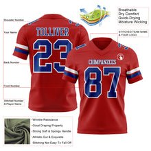 Load image into Gallery viewer, Custom Red Royal-White Authentic Football Jersey
