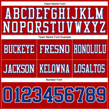 Load image into Gallery viewer, Custom Red Royal-White Authentic Football Jersey
