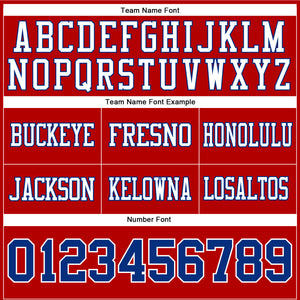 Custom Red Royal-White Authentic Football Jersey