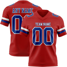Load image into Gallery viewer, Custom Red Royal-White Authentic Football Jersey
