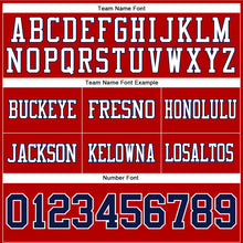 Load image into Gallery viewer, Custom Red Navy-White Authentic Football Jersey
