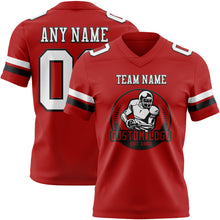 Load image into Gallery viewer, Custom Red White-Black Authentic Football Jersey
