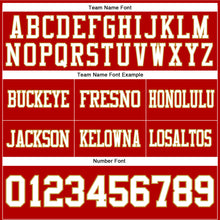 Load image into Gallery viewer, Custom Red White-Old Gold Authentic Football Jersey
