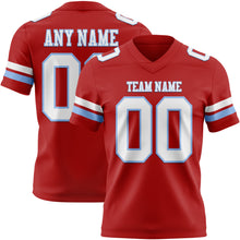 Load image into Gallery viewer, Custom Red White-Light Blue Authentic Football Jersey
