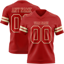 Load image into Gallery viewer, Custom Red Cream Authentic Football Jersey
