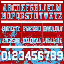 Load image into Gallery viewer, Custom Red White-Sky Blue 3D Pattern Splash Authentic Football Jersey
