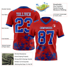 Загрузить изображение в средство просмотра галереи, Custom Red Royal-White Splash Mesh Authentic Football Jersey
