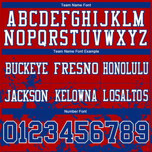 Custom Red Royal-White Splash Mesh Authentic Football Jersey