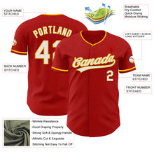 Загрузить изображение в средство просмотра галереи, Custom Red White-Yellow Authentic Baseball Jersey
