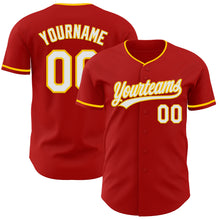 Загрузить изображение в средство просмотра галереи, Custom Red White-Yellow Authentic Baseball Jersey
