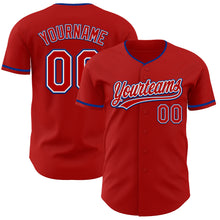 Load image into Gallery viewer, Custom Red White-Royal Authentic Baseball Jersey
