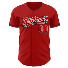 Загрузить изображение в средство просмотра галереи, Custom Red White-Black Authentic Baseball Jersey
