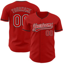 Загрузить изображение в средство просмотра галереи, Custom Red White-Black Authentic Baseball Jersey
