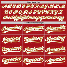 Load image into Gallery viewer, Custom Red White-Old Gold Authentic Baseball Jersey
