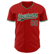 Laden Sie das Bild in den Galerie-Viewer, Custom Red Green-White Authentic Baseball Jersey
