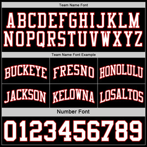 Custom Reversible Black White-Red Double Side Basketball Jersey