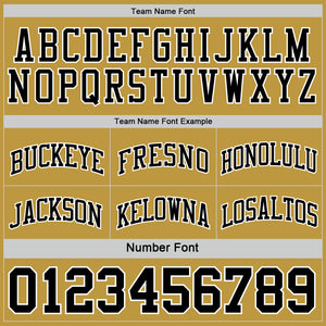 Custom Reversible Black White-Old Gold Double Side Basketball Jersey