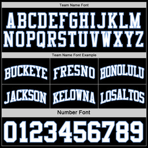 Custom Reversible Black White-Light Blue Double Side Basketball Jersey