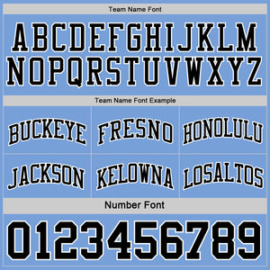 Custom Reversible Black White-Light Blue Double Side Basketball Jersey