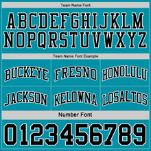 Charger l&#39;image dans la galerie, Custom Reversible Black Teal-White Double Side Basketball Jersey
