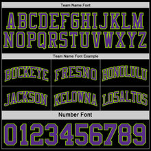 Load image into Gallery viewer, Custom Reversible Black Purple-Neon Green Double Side Basketball Jersey
