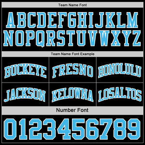 Custom Reversible Black Sky Blue-White Double Side Basketball Jersey