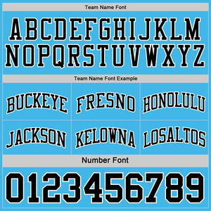 Custom Reversible Black Sky Blue-White Double Side Basketball Jersey