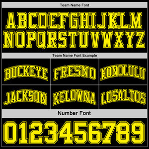 Custom Reversible Black Light Yellow Double Side Basketball Jersey