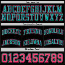 Charger l&#39;image dans la galerie, Custom Reversible Black Neon Pink-Aqua Double Side Basketball Jersey
