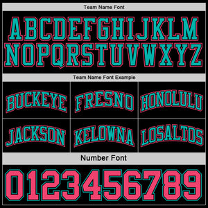 Custom Reversible Black Neon Pink-Aqua Double Side Basketball Jersey