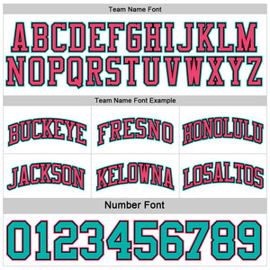 Custom Reversible Black Neon Pink-Aqua Double Side Basketball Jersey