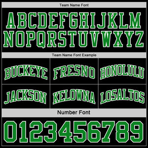 Custom Reversible Black Grass Green-White Double Side Basketball Jersey