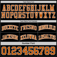 Charger l&#39;image dans la galerie, Custom Reversible Black Texas Orange-White Double Side Basketball Jersey
