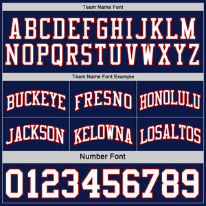 Custom Navy White-Red Reversible Double Side Basketball Jersey