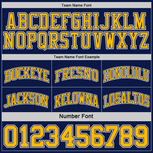 Custom Navy Gold-White Reversible Double Side Basketball Jersey