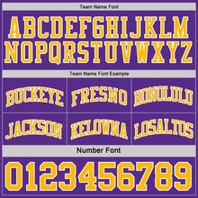 Load image into Gallery viewer, Custom Purple Gold-White Reversible Double Side Basketball Jersey

