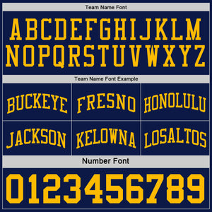 Custom Reversible Navy Gold Double Side Basketball Jersey