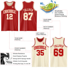 Load image into Gallery viewer, Custom Reversible Red Cream Double Side Basketball Jersey

