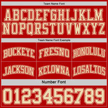 Load image into Gallery viewer, Custom Reversible Red Cream Double Side Basketball Jersey
