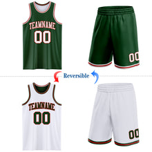 Laden Sie das Bild in den Galerie-Viewer, Custom Reversible Green White-Red Double Side Sublimation Basketball Suit Jersey
