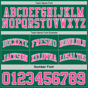 Custom Reversible Kelly Green Pink-White Double Side Basketball Jersey