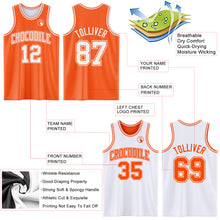 Charger l&#39;image dans la galerie, Custom Reversible Orange White Double Side Basketball Jersey

