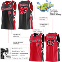 Charger l'image dans la galerie, Custom Reversible Black Red-White Double Side Star Sublimation Basketball Suit Jersey
