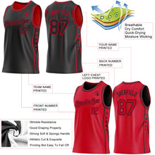 Загрузить изображение в средство просмотра галереи, Custom Reversible Black Red Double Side Star Sublimation Basketball Suit Jersey
